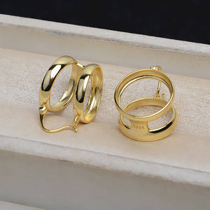 Componentes de joyería de plata S925: Bases para pendientes de doble abalorio de 16mm con anillo hueco, accesorios DIY para bolsos, semiterminados - Product Image 2