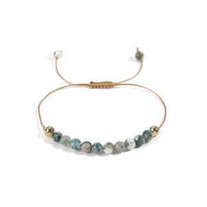 Adjustable Woven Stone <b>Bracelet</b> Women Bohemian Ethnic Style Jewelry Round <b>Beaded</b> <b>Bracelet</b> For Daily Wear - Product Image 5