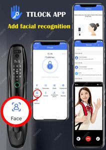 Sinh trắc học 3D khuôn mặt vân tay điện tử khóa cửa điện tử Khóa thẻ mã 6068 khóa điện tử ttlock Wifi ứng dụng Video intercom - Product Image 3