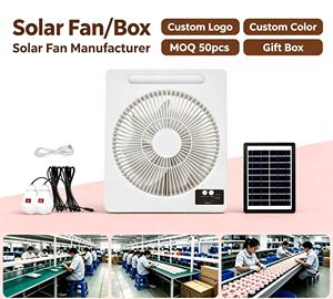 Ventilador de Aire Recargable con Panel Solar, Funciona con Batería, con Sistema de Retorno y Reemplazo Mejorado, para el Hogar - Product Image 1