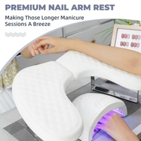 Repose-main professionnel en cuir PU souple en forme de U avec technologie UV, forme liquide et fonction amovible