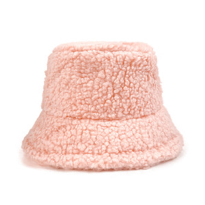 Unisex <strong>Winter</strong> Thick Warm Spliced 100% Polyester Fisherman's <strong>Hat</strong> Custom Logo <strong>Fluffy</strong> Plush Cycling Daily Bucket <strong>Hat</strong> - Product Image 3