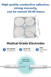 Parches <span class=keywords><strong>de</strong></span> Electrodos TENS EMS Redondos <span class=keywords><strong>de</strong></span> 50 mm, Reutilizables, Autoadhesivos, con Gel Conductor, para Alivio del <span class=keywords><strong>Dolor</strong></span> Muscular y <span class=keywords><strong>Fisioterapia</strong></span> - Product Image 5