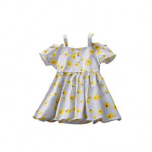 Vêtements en gros pour filles, robes de fête formelles à fleurs et rayées pour petites filles, vêtements d'été fantaisie pour enfants en provenance de Chine - Product Image 1