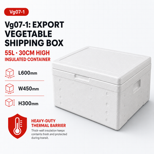 Boîte en mousse EPS Vg07 1, taille maximale, <span class=keywords><strong>polystyrène</strong></span> expansé 600x450x300mm, étui thermique de qualité alimentaire pour transport longue distance - Product Image 1