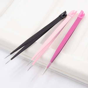 Pince à épiler double tête en plastique avec embout en silicone, robuste et durable, outil de coupe pour nail art, autocollants et rubans, pince à manucure - Product Image 6