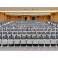 Sillas de Tela Duraderas con Patas Metálicas para Auditorios y Teatros de Estilo Moderno, Plegables, para Hoteles VIP, Escuelas y Salones