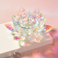 Coupelle à poudre en verre irisé en forme de fleur de lotus avec couvercle, étanche, professionnelle, facile à nettoyer, pour liquides et poudres, pour salon de manucure et DIY