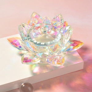 KADS Coupe en verre irisé en forme de fleur de lotus avec couvercle pour poudre acrylique liquide, idéale pour le nail art, le salon et les outils de manucure DIY - Product Image 1