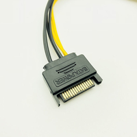 Cable Adaptador de Alimentación HK-HHT de Alta Calidad, SATA de 15 Pines a 8 Pines (6+2), 18AWG, 20cm, para Tarjeta Gráfica Electrónica