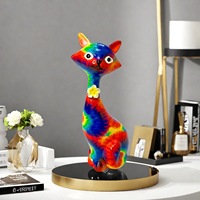 Vente Flash Transfrontalière : Ornement de Chat Graffiti Coloré, Style Art Moderne, Création Artistique pour la Maison, Salon, Sculpture en Résine Époxy, Artisanat Populaire