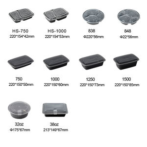 وعاء غداء يونيسابلاي للاستخدام مرة واحدة آمن للاستخدام في الميكروويف، مقسم إلى قسمين (بنتو)، صندوق وجبات جاهزة للمطاعم - Product Image 3