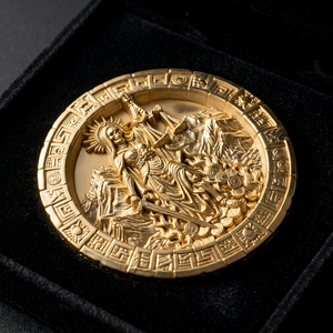 Pièce <span class=keywords><strong>de</strong></span> monnaie en zinc écologique au design moderne, plaquée or, moulée avec précision, finition polie à la <span class=keywords><strong>main</strong></span> et expérience tactile haut <span class=keywords><strong>de</strong></span> gamme - Product Image 1