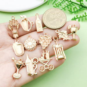 Gold Alloy Wine Series Charms For DIY Jewelry Bracelet Necklace Accessories Unisex Everyday Wear - Product Image 2