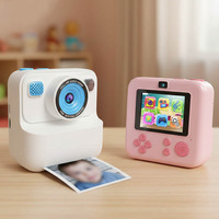 Kamera Digital Anak AiJH 2.4-inci IPS HD dengan Printer, Kamera Saku Portabel Instan, Mainan Kamera Anak