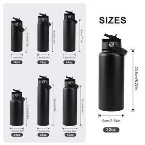 Bouteille d'eau sport isotherme en acier inoxydable moderne avec logo personnalisé, 1 litre (32 oz), anti-fuite, sans BPA, avec poignée - Product Image 4