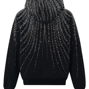 Sudadera de hombre OEM&ODM personalizada con diamantes, de peso pesado, estilo retro, para invierno, con cordón, unisex, oversize, lavado ácido, con <span class=keywords><strong>letras</strong></span> y pedrería - Product Image 5