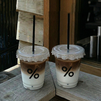 Gobelets à café glacé personnalisés avec logo imprimé, transparents, 12oz, 16oz, 20oz, 24oz, gobelets en plastique jetables avec couvercles et pailles noires