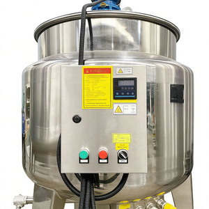 Cuve de mélange chauffante à double enveloppe de 100 litres en acier inoxydable avec agitateur pour shampoing et détergent, homogénéisateur - Product Image 3
