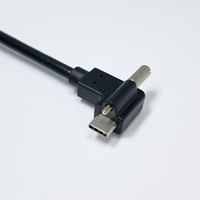 كابل USB من النوع C ذكر إلى ذكر بزاوية قائمة مع قفل لولبي، كابل بيانات وشحن صناعي مخصص مع حد أدنى منخفض للطلب