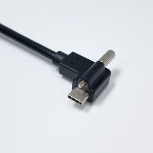 支持定制直角USB Type C公对公连接线，带螺丝锁紧，工业数据和充电线，低最小起订量 - Product Image 1