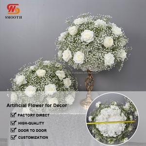 SMOOTH OEM ODM Arreglo Floral Natural en Forma de Bola, Centro de Mesa para Boda con Rosas Azules, Bolas de Flores Artificiales con Hojas Verdes - Product Image 5