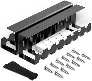 Organizador de cables de instalación de tornillos de cinta para gestión de cables de escritorio para mesa - Product Image 1