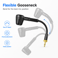 Microphone sans fil pour saxophone, microphone de performance, prise plaquée or 3,5 mm, tête de micro compacte, micro flexible à col de cygne