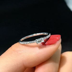 Bague de fiançailles et de mariage Xinfly en or véritable 18 carats avec saphir blanc 0,26 ct anti-ternissement et diamants, bijoux de mode - Product Image 4