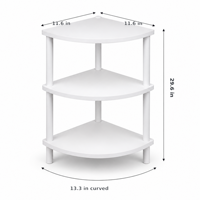 Étagère d'angle Turn-N-Tube à un niveau, en fer moderne, détachable et pliable, pour salon, bureau à domicile, garage, blanc