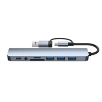 Grosir adaptor USB-C Multiport Hub USB 3.0 stasiun Dok Port Hub USB tipe-c
