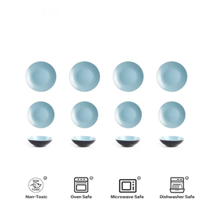 Selling High Quality Customizable Two Color Restaurant Tableware Household Ceramic Roughcast <b>Dinnerware</b> Sets - Product Image 6