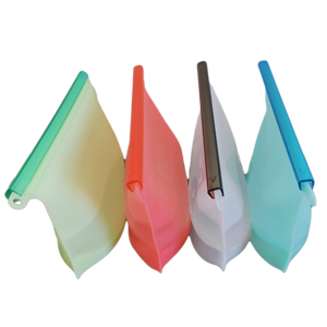 100% Platinum Ziplock Reusable Silicone Food Storage Bag Silicone Snack Bags