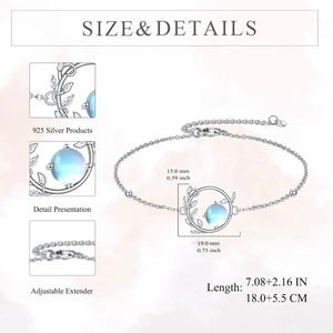 Bracelet ajustable en argent sterling 925 avec pierre de lune <span class=keywords><strong>halo</strong></span> pour femme, motif rayons de soleil, cadeau - Product Image 4
