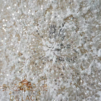 Robe de mariée DELACE JZQ de luxe en dentelle lourde perlée avec broderie florale, perles, sequins et tissu en maille pour mariages