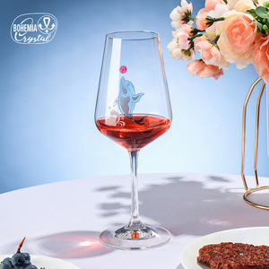 Bohemia Crystal Engraved Glass 401-500ml Dolphin Design Cocktail Party Use - Product Image 3