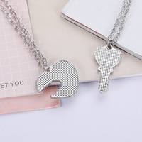 Copines Simple Collier Femme Marée Personnalité Bon Ami Serrure Clé Amour Créatif Épissage Couple Collier Pendentif Bijoux