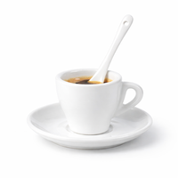 Ensemble de tasses à café en céramique Espresso Barista 80 ml Cappuccino 220 ml avec assiette et cuillère