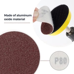 <strong>2</strong> Inch No-Hole 80 Grit Orbital Sander Pads Customizable <strong>Hook</strong> <strong>and</strong> <strong>Loop</strong> Sanding Discs - Product Image 4