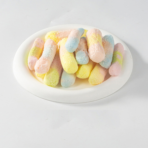 Caterpillar Fruity Freeze Dried Sugar Fruit Sour Sweet Crispy Snacks Gummy Candy Bulk Multi-Colored Rainbow Strip - Product Image 3