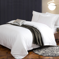 Parure de draps de luxe en coton 100% blanc de haute qualité, taille personnalisable, pour hôtel, pour housse de couette, taille Queen