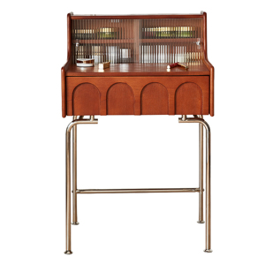 Lovein <span class=keywords><strong>Tavolo</strong></span> da Trucco Vintage in Legno MDF Massiccio con Specchio Illuminato, Cassetti Angolari Estensibili, per Camera da Letto - Product Image 6