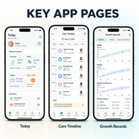 Développement d'une application de suivi de bébé fiable pour iOS et Android avec journal d'alimentation, suivi du sommeil et enregistrements de croissance LionCreate