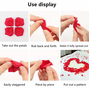 100 قطعة اللون ريال اللمس النسيج الأحمر بوكيه ورد صناعي بتلات زهرة الحرير ل عيد الحب يوم الزفاف الديكور الحدث الحرير الزخرفية - Product Image 4