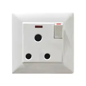 VNX stopkontak listrik 1 Gang 1 Cara/2 cara putih standar Inggris 220v 15A soket daya lampu listrik sakelar soket dinding