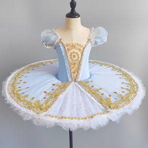 Falda de Tul de Ballet de Algodón para Niñas, Color Azul Claro con Lentejuelas, Tutú para Actuación en Jardín de Infancia - Product Image 5