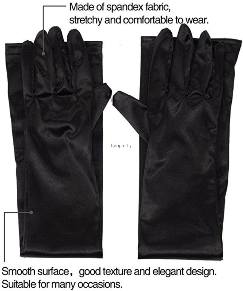 Guantes Largos De ópera Para Mujer – Satén, Sin Dedos, Elásticos, 48 Cm, Ideales Para Fiestas Gatsby Y Bodas