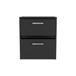 Nightstand 18 H 2 <b>Drawers</b> Metal Handles Black <b>Storage</b> <b>Drawer</b> Bedroom Furniture - Product Image 4
