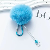Porte-clés pompon DIY perlable, coloré, tendance, en plastique, pour fournitures de bureau, bijoux, peluches et décorations de Noël