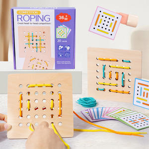 Jeu <span class=keywords><strong>de</strong></span> puzzle Montessori personnalisé en bois contre filetage humain pour enfants Jeu éducatif à cordes pour l'apprentissage des compétences <span class=keywords><strong>de</strong></span> vie Jouets pour garçons et filles - Product Image 2